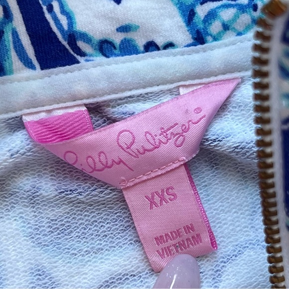 Lilly Pulitzer UPF 50+ Skipper Deep Indigo Joy Ride Popover Women’s Size XXS - Picture 7 of 10